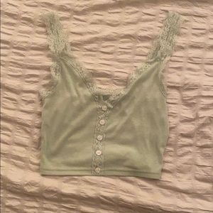 Me to We Light Green Cropped Tank